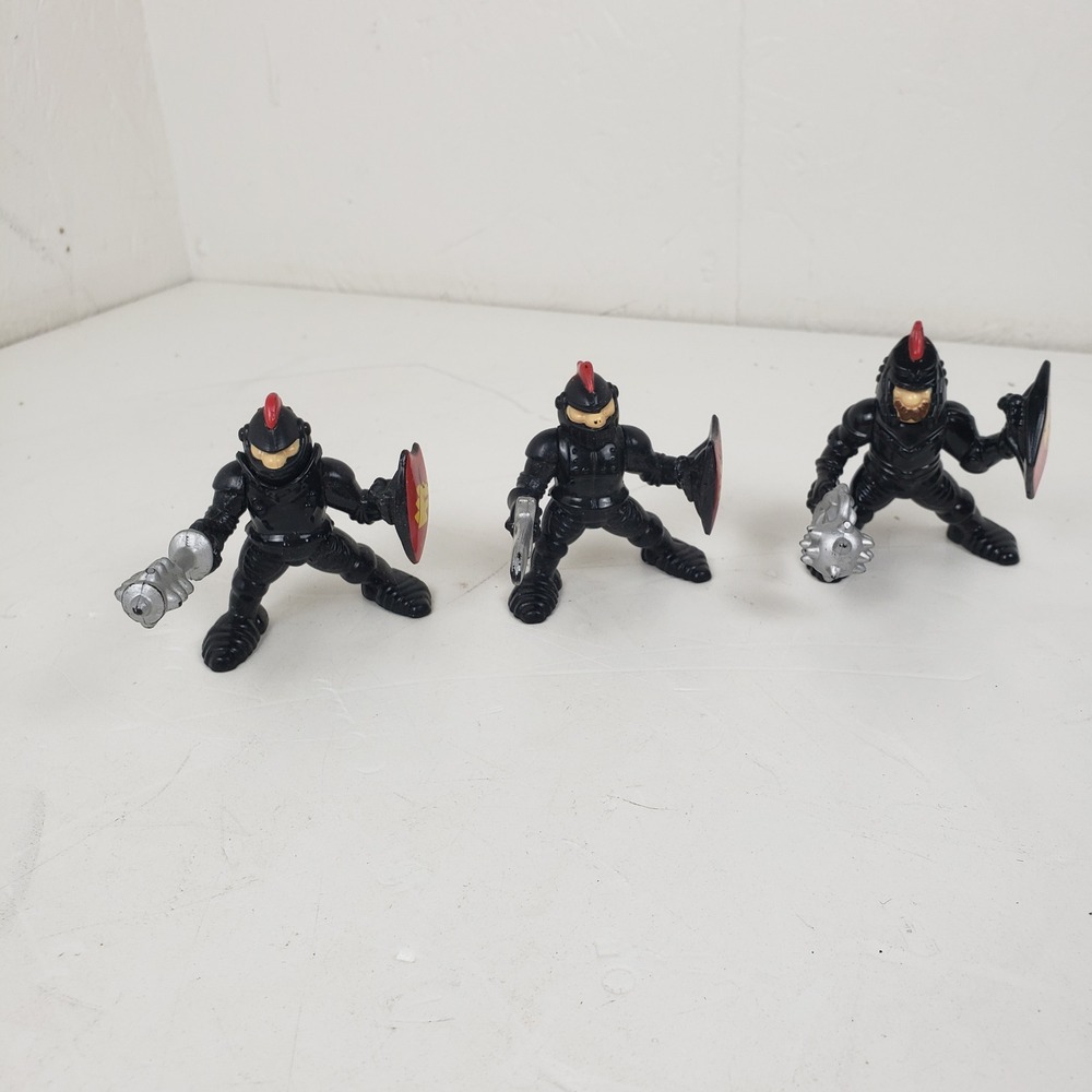 Vintage 1994 Fisher Price Great Adventures Black Knights Action Figures Set of 3